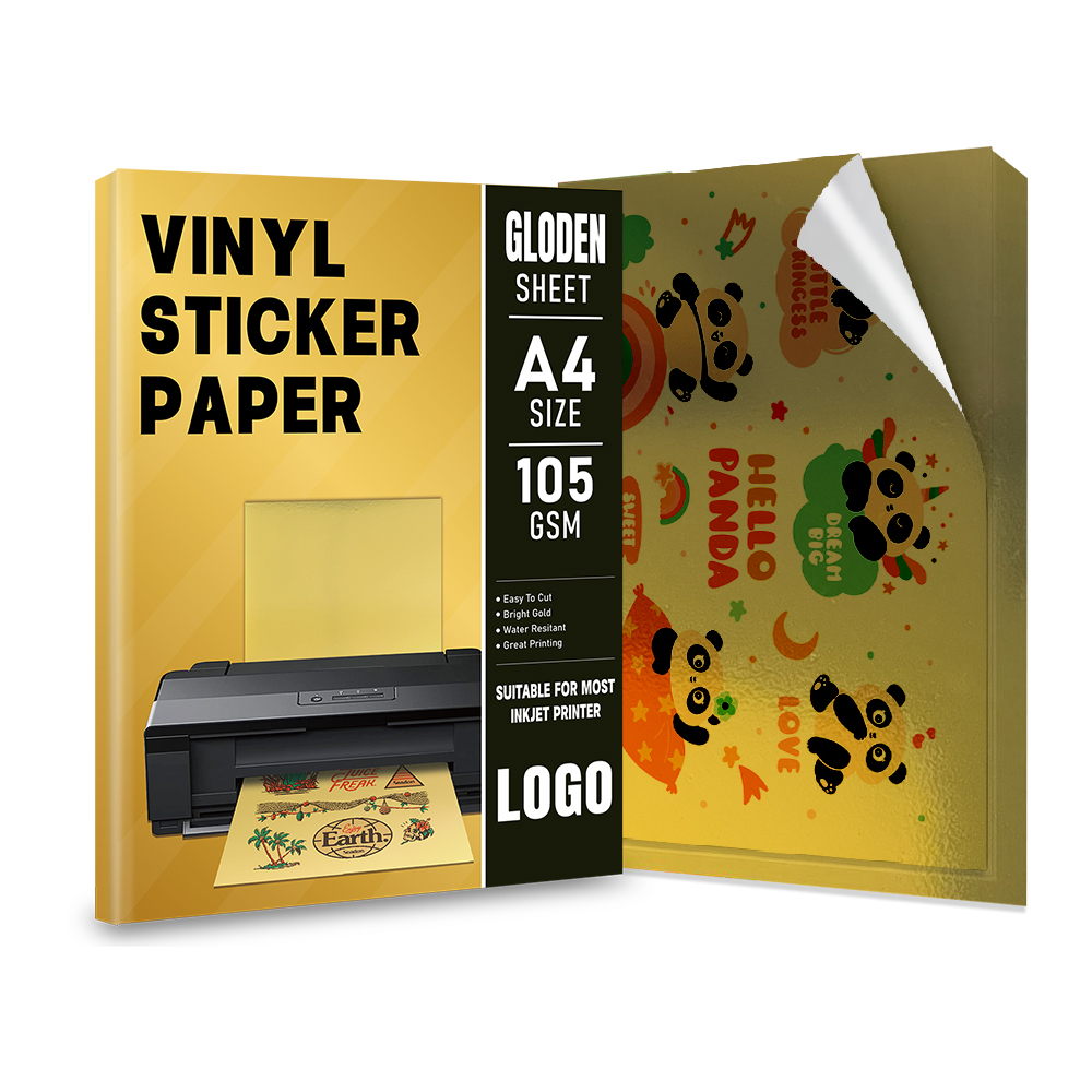 Papier autocollant vinyle doré
