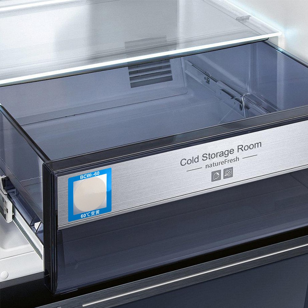 Autocollant indicateur de température irréversible