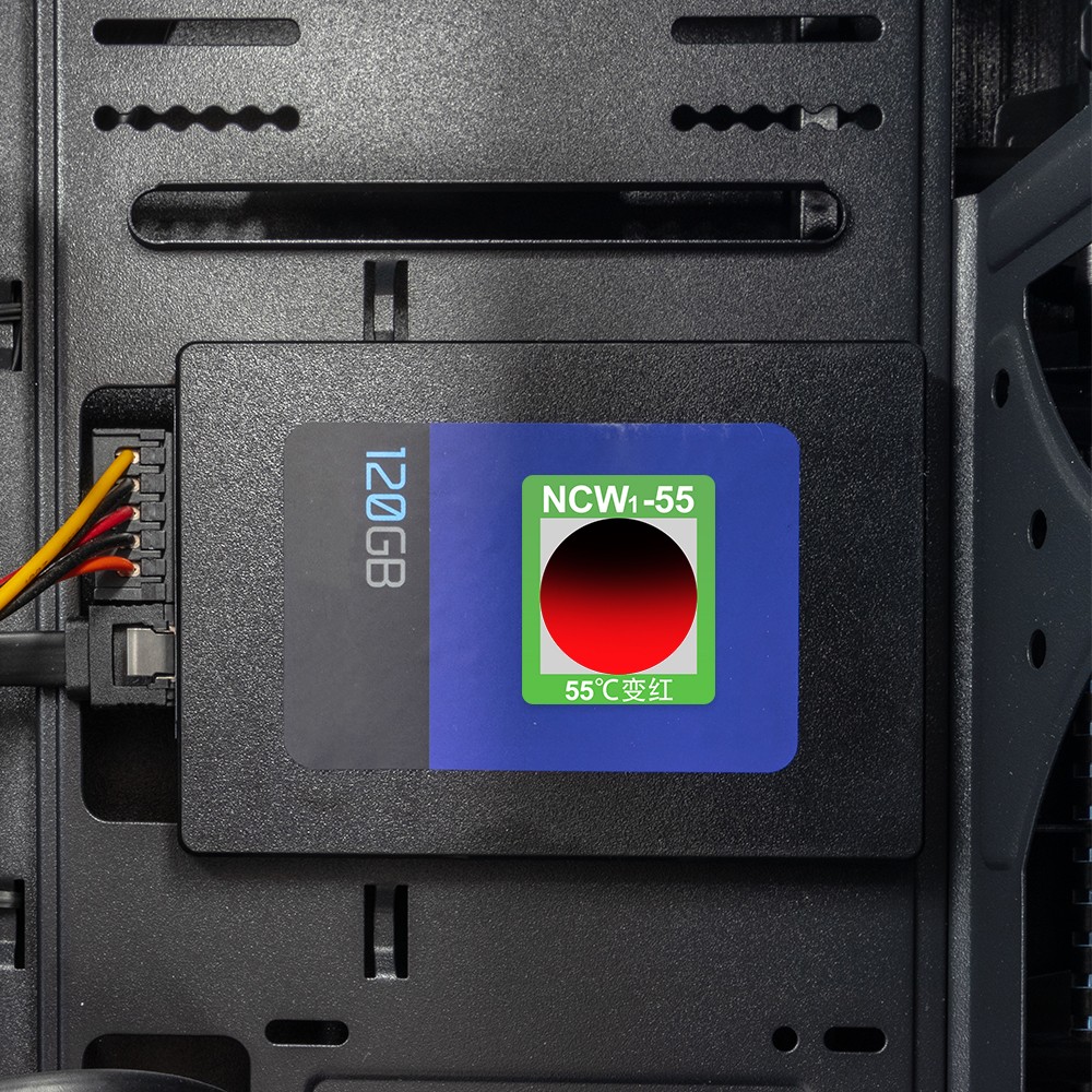 Étiquette indicatrice de température réversible