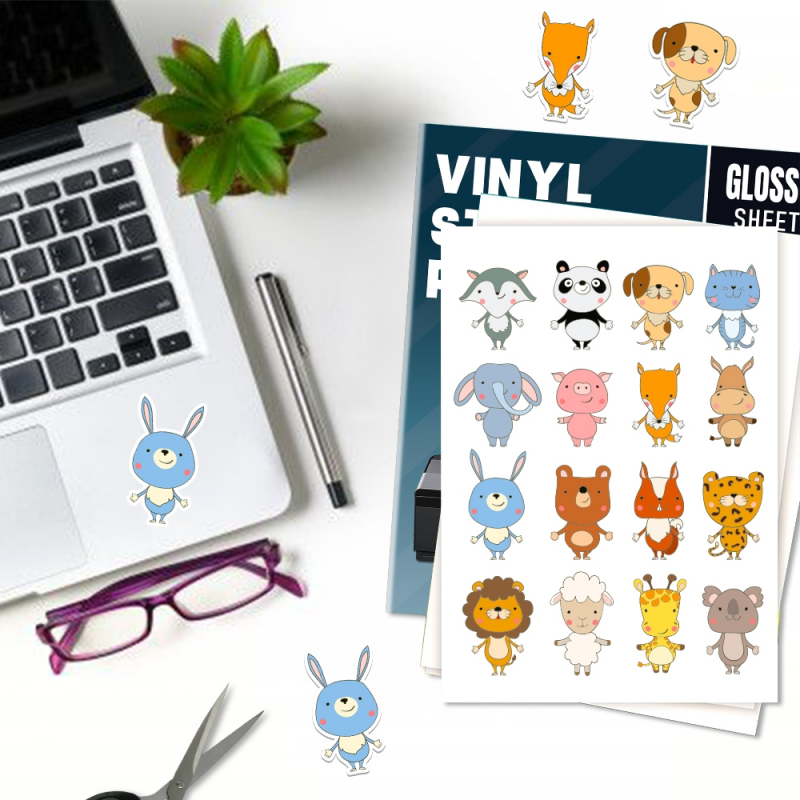 feuilles d’autocollants en vinyle pour imprimante jet d’encre