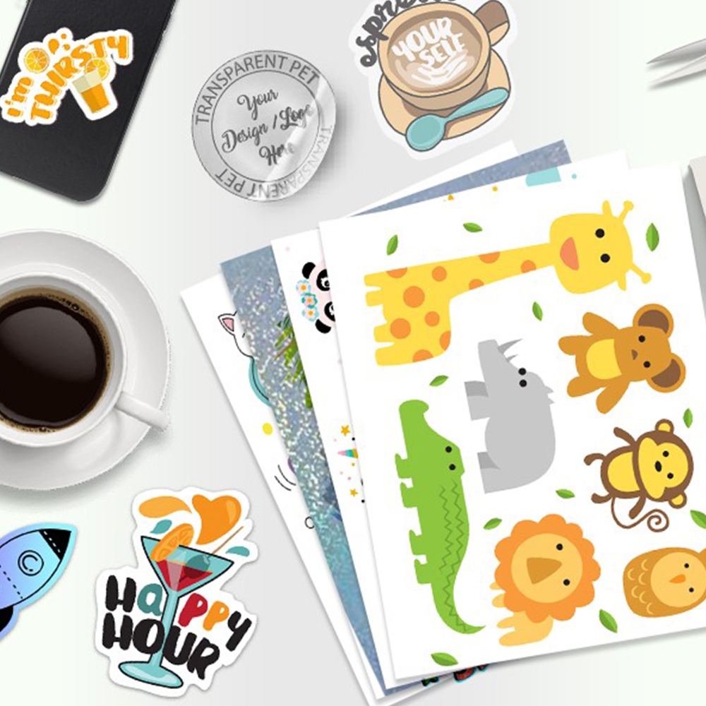 Feuilles d’autocollants vinyle A4