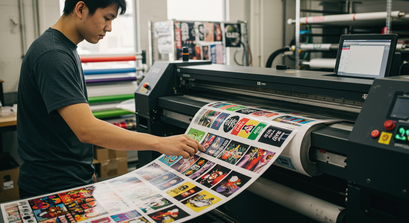 Impression personnalisée sur autocollants vinyles