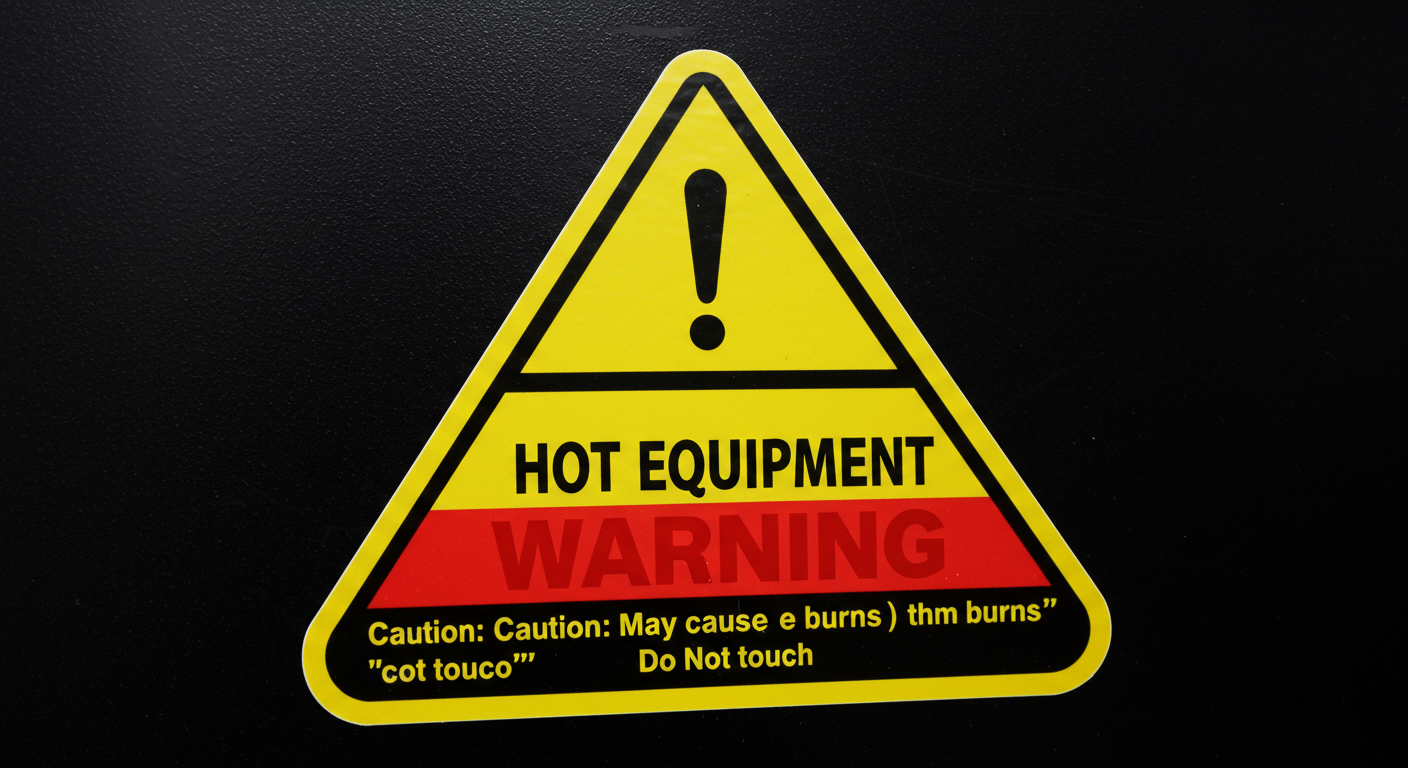 Autocollant d’avertissement d’équipement chaud