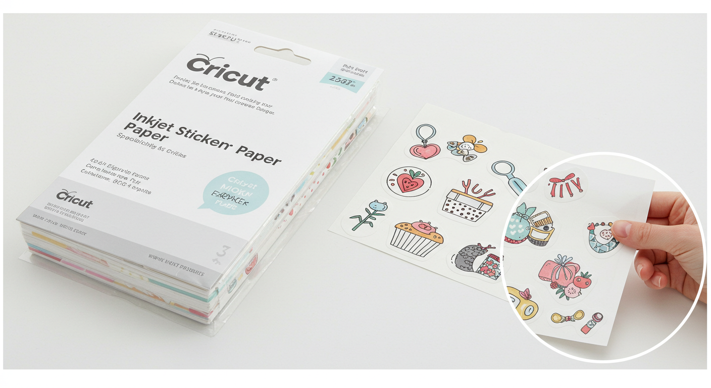 Papier autocollant jet d’encre pour Cricut