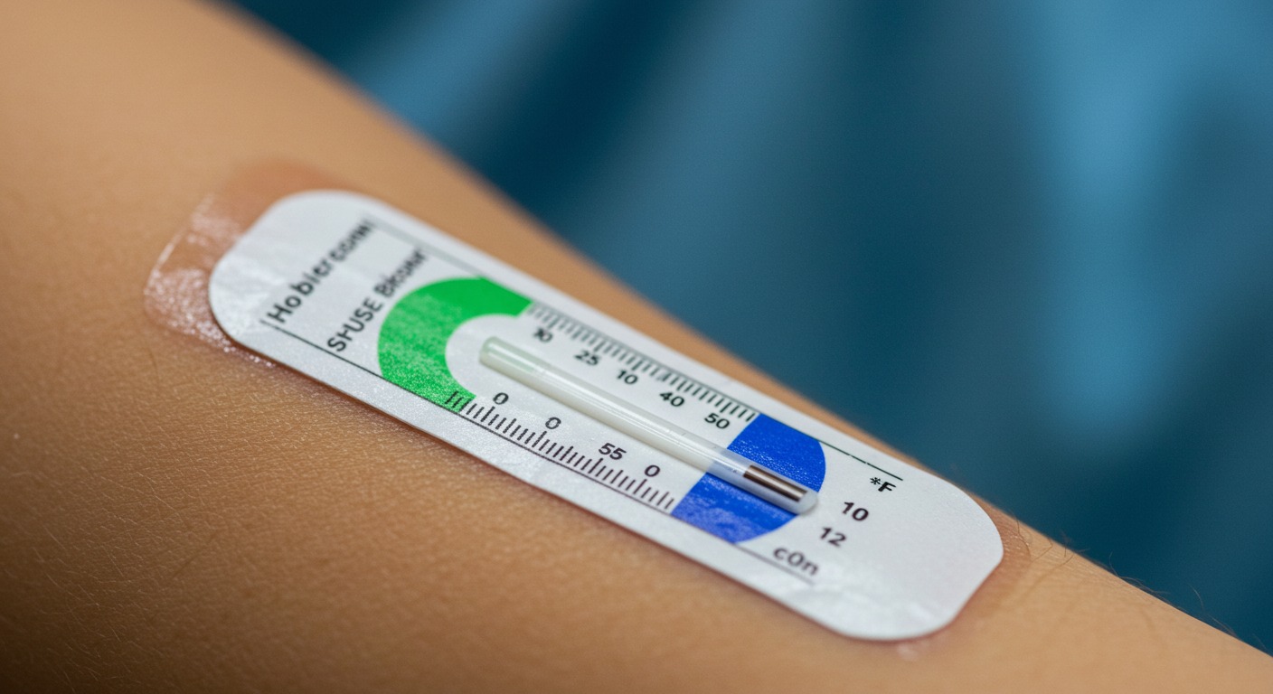 Autocollant d’indicateur de température médicale