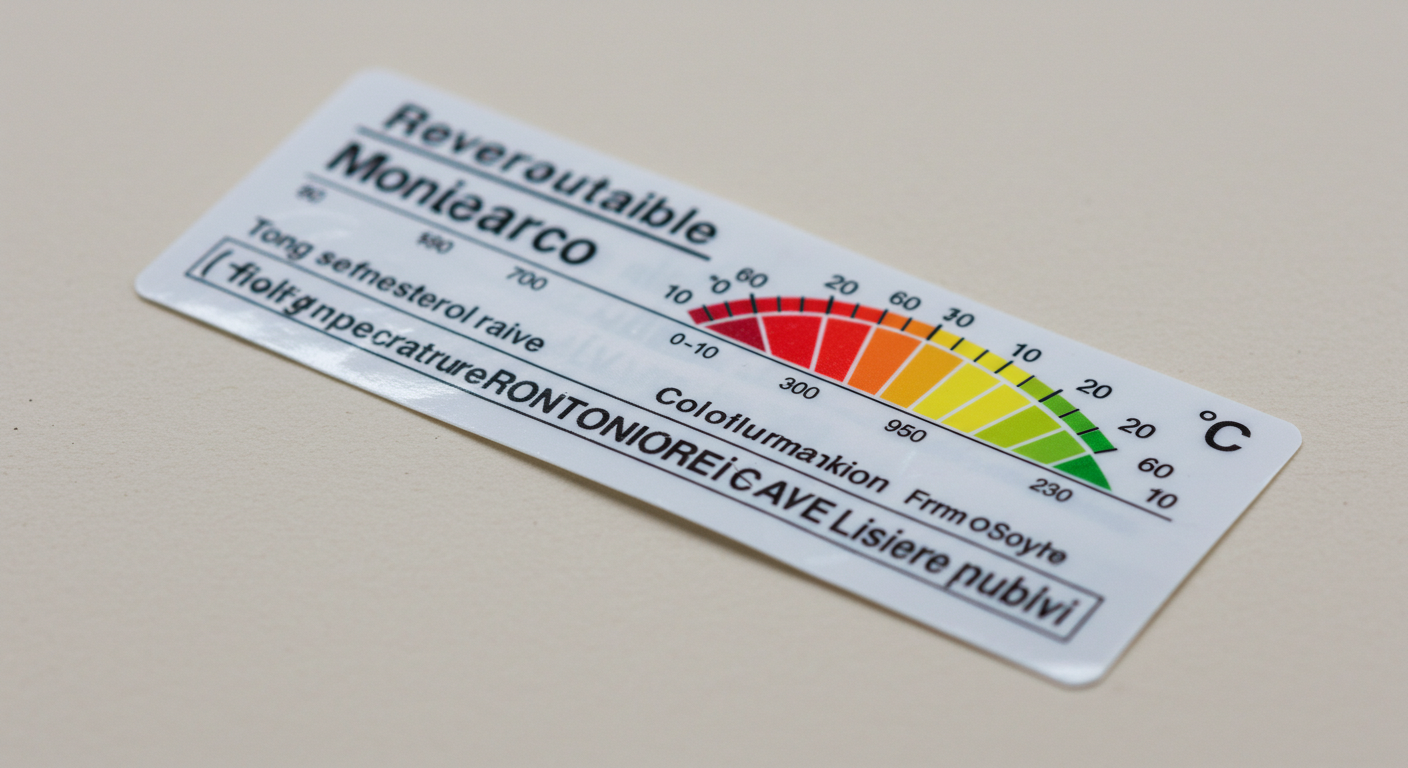 Étiquette réversible du moniteur de température