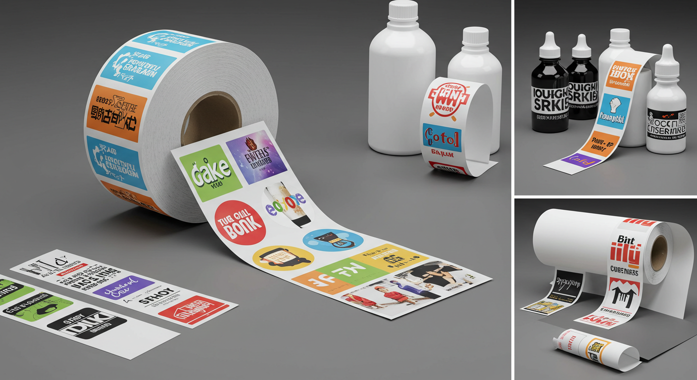 Papier autocollant en vinyle pour étiquettes