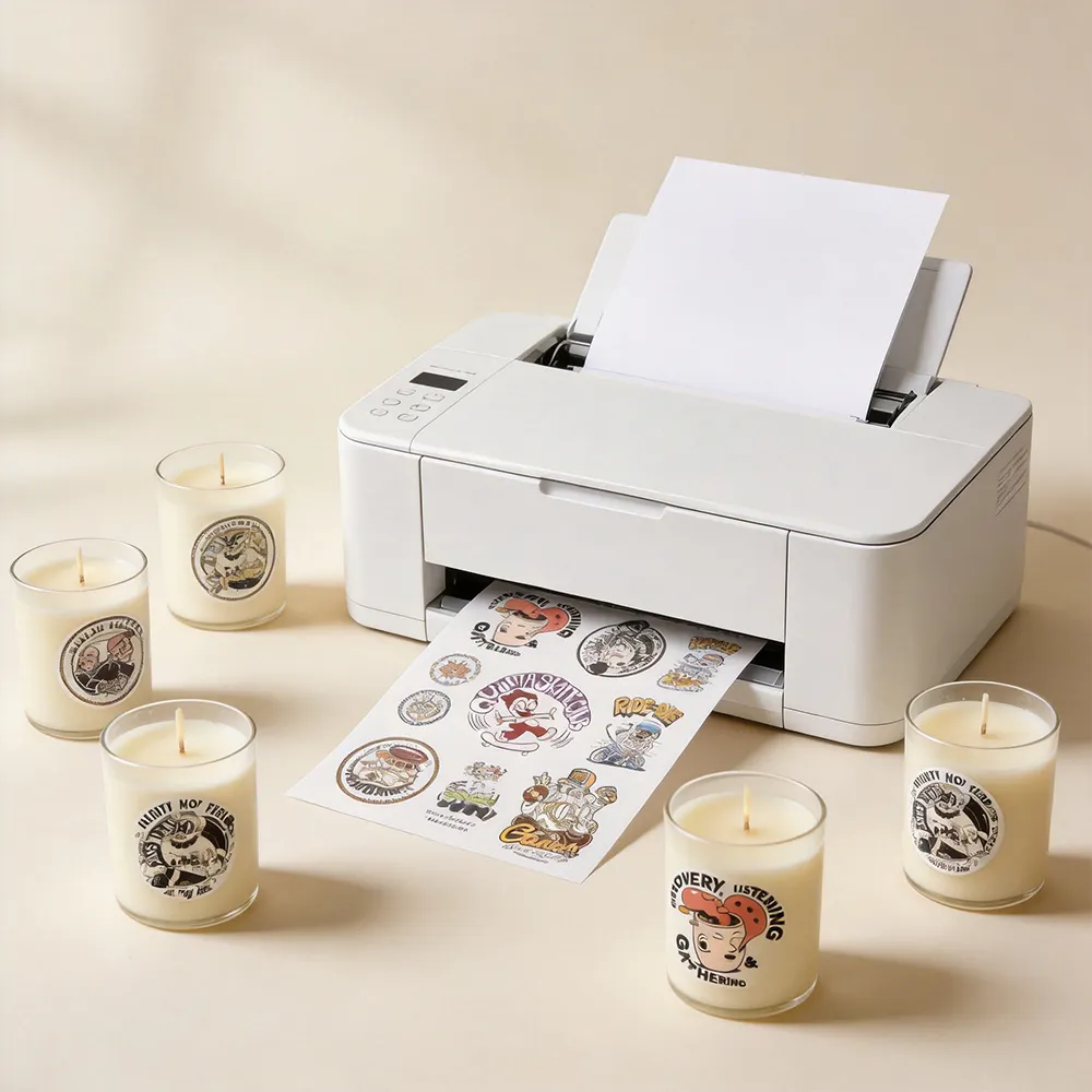 feuilles autocollantes en vinyle pour bougies