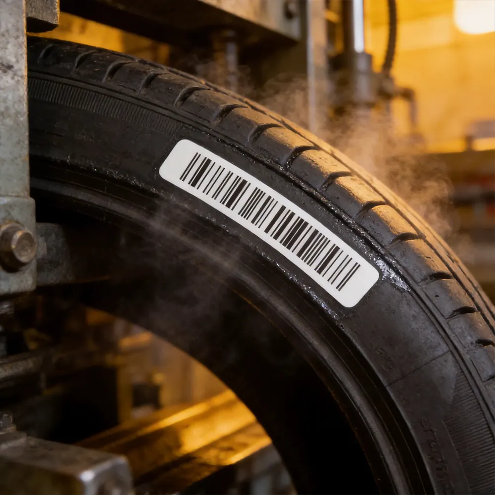 warehouse tire barcode label