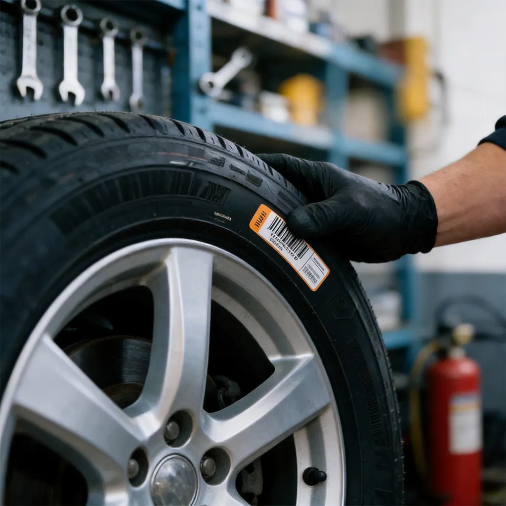 industrial tire tracking label
