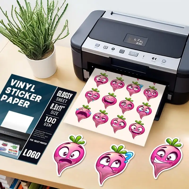 Feuilles d’autocollants vinyles imprimables