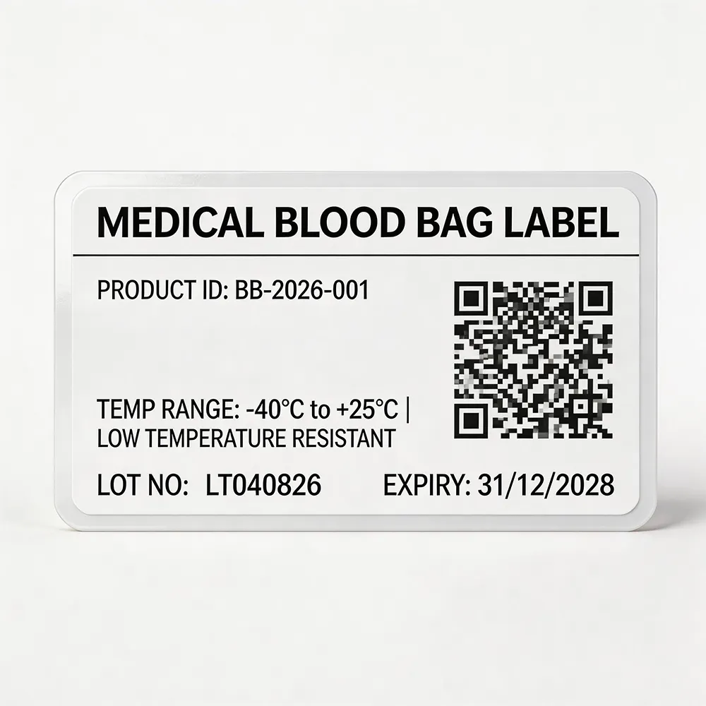 Étiquette du code QR du sac de sang
