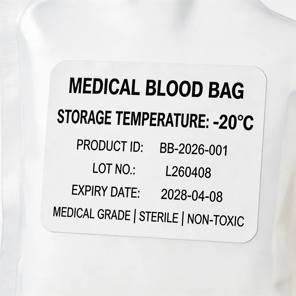 Étiquette du sac de sang -20°C