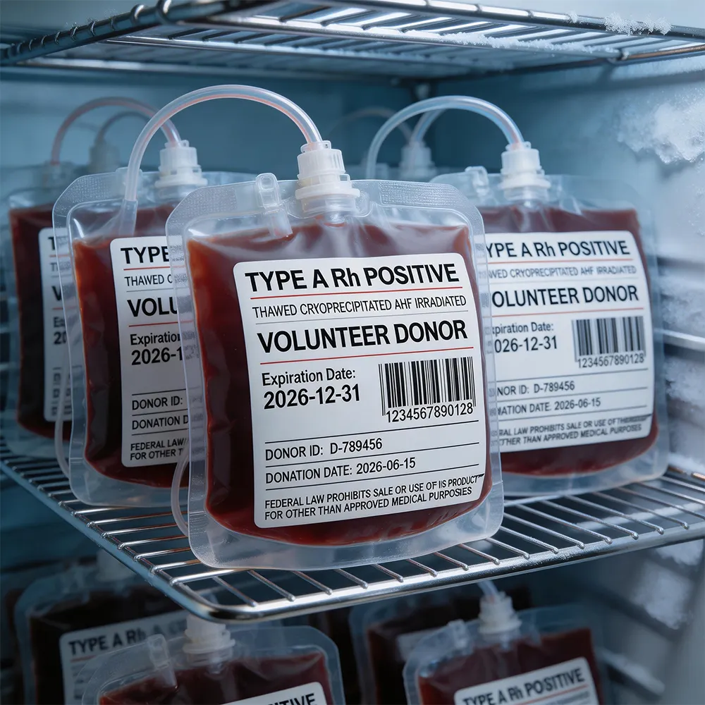 Étiquette sanguine hospitalière