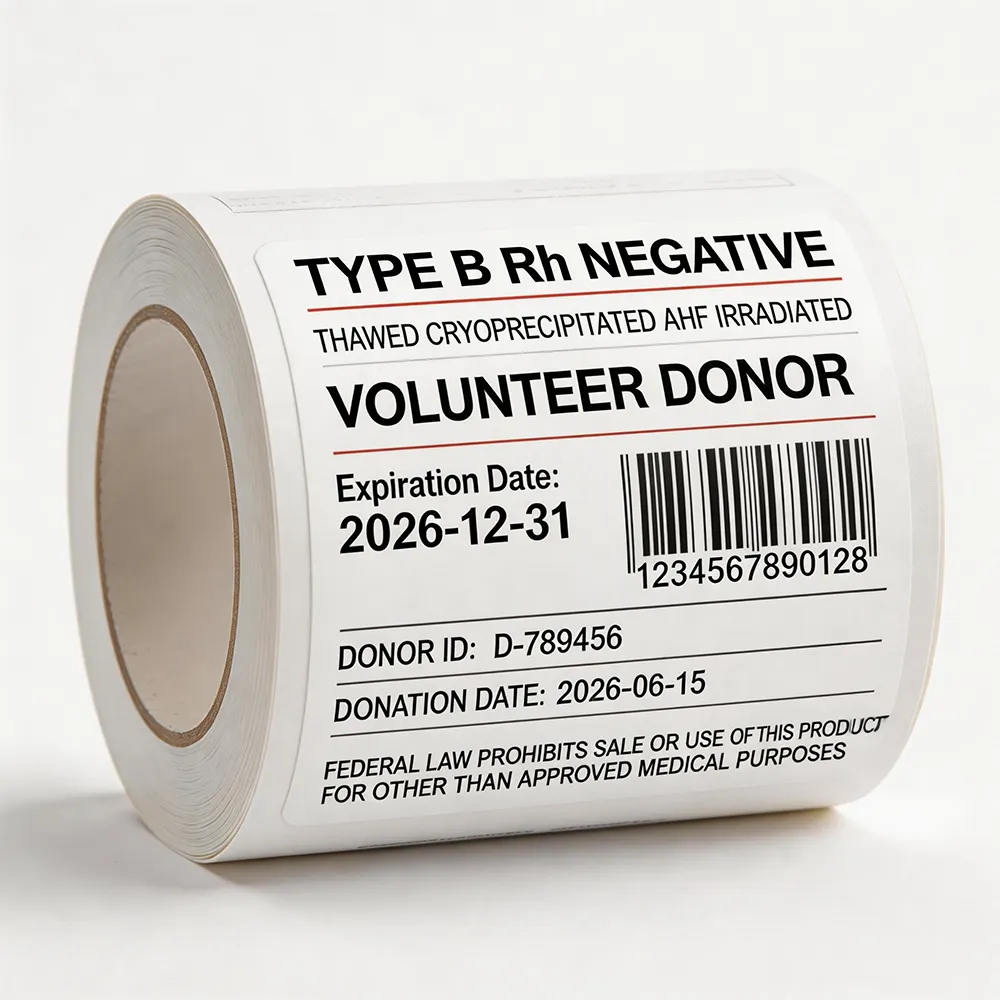 Étiquettes de transfusion clinique