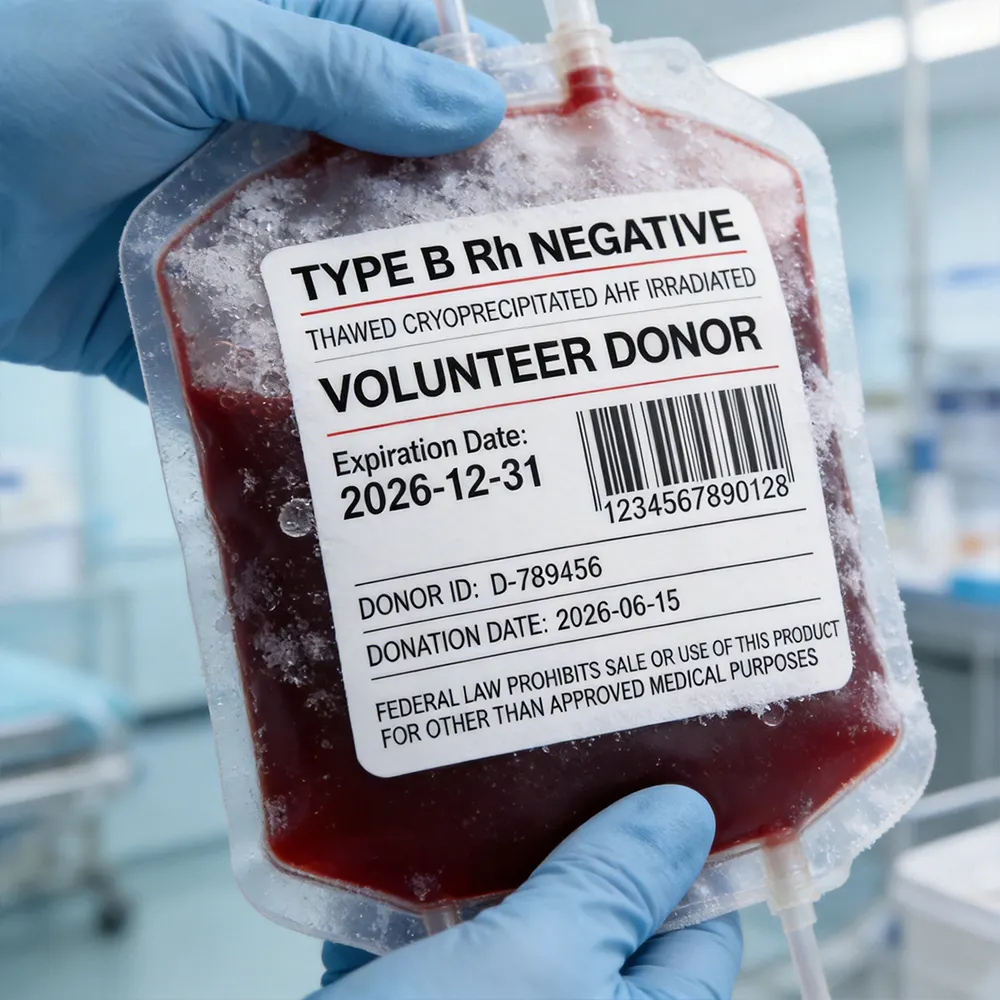 Étiquette de transfusion médicale