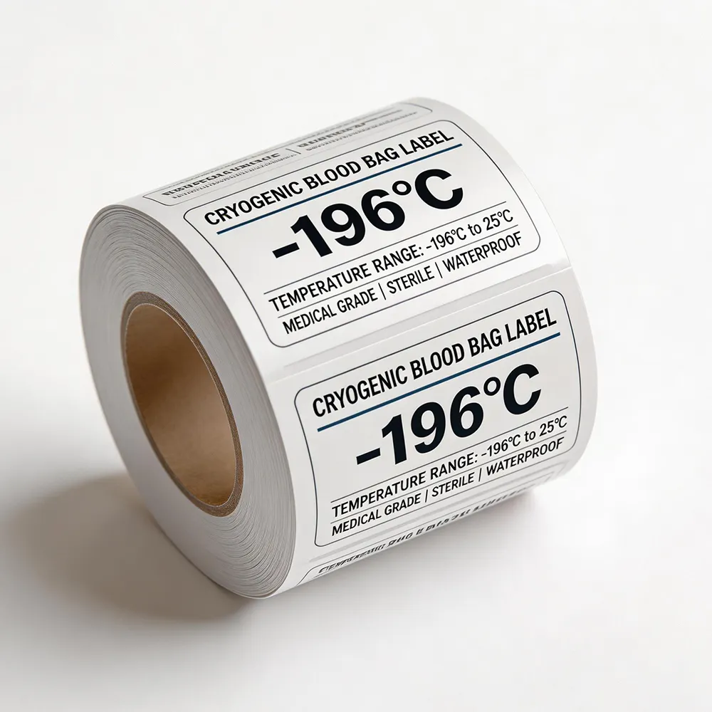 Étiquette cryogénique pour le stockage sanguin -196°C