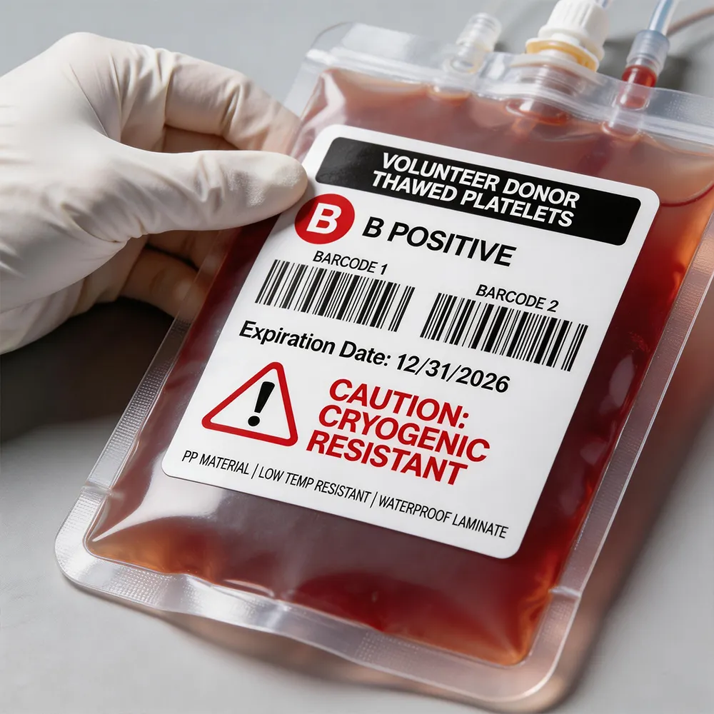 Étiquette médicale plastifiée