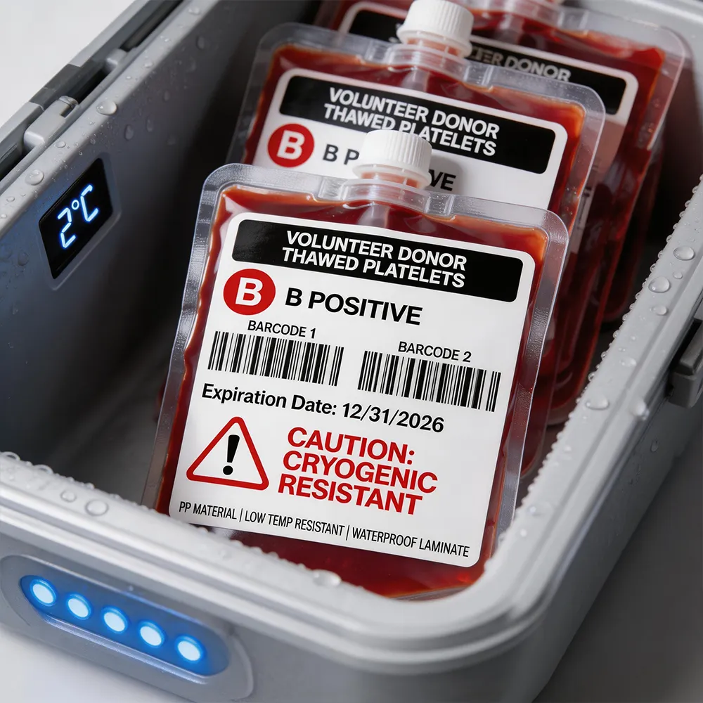 Autocollant d’étiquette de transfusion