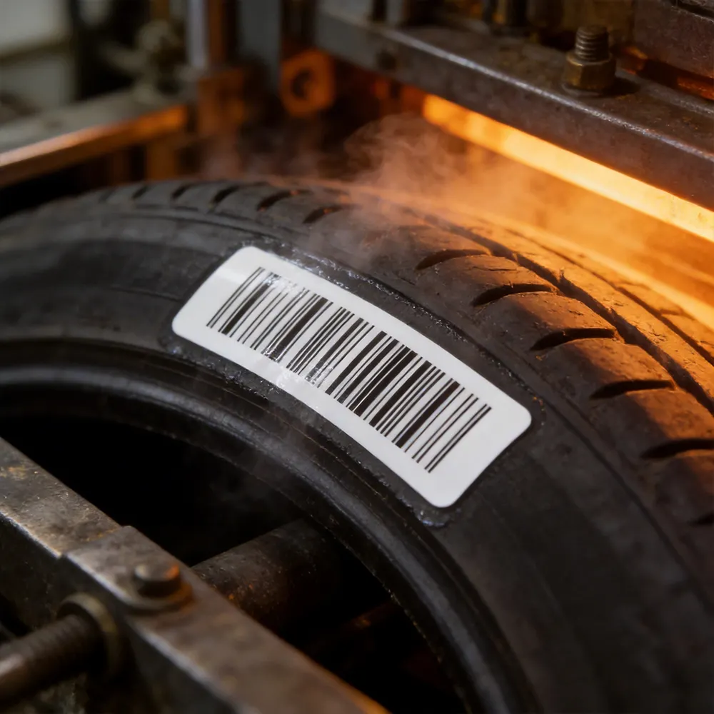 Étiquette de code-barres de pneus polyimide
