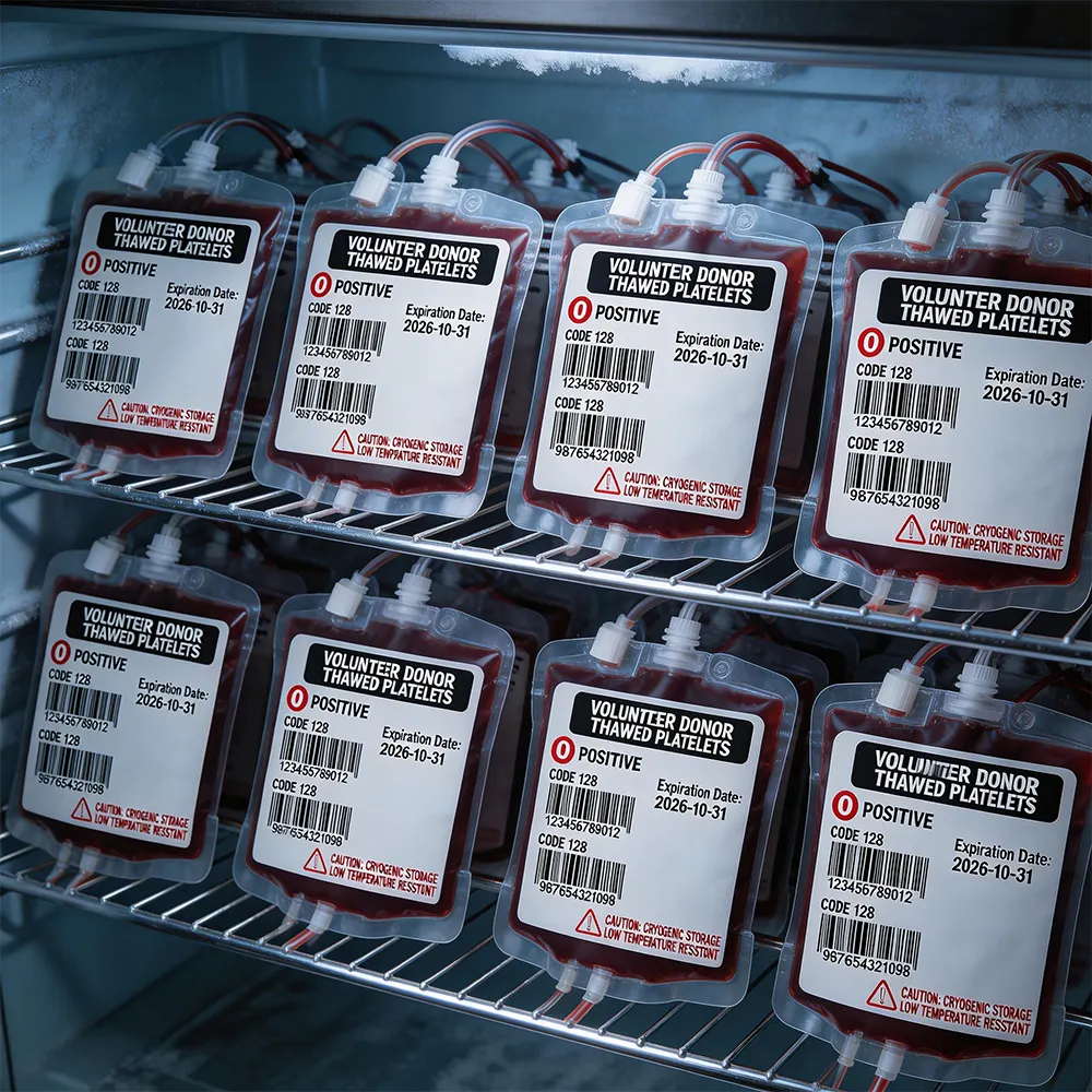 Étiquette de suivi de la transfusion