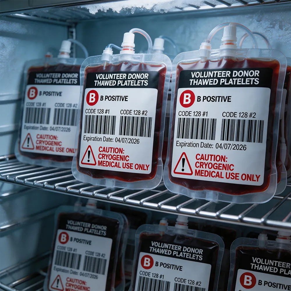 Étiquette d’identification du sac de sang