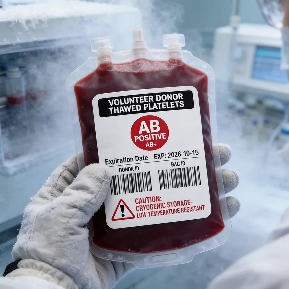 autocollants de poche de sang de laboratoire