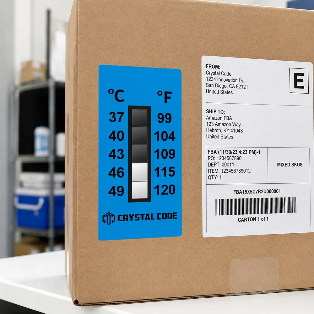 Étiquette indicatrice de température logistique