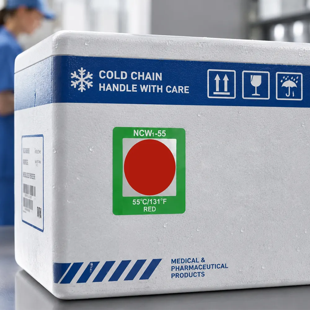 permanent adhesive temperature label