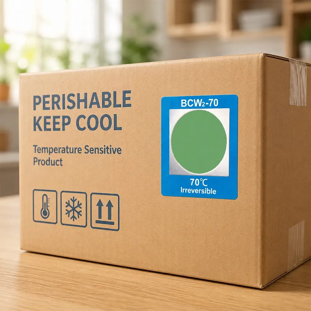 Étiquette indicatrice de température de stockage